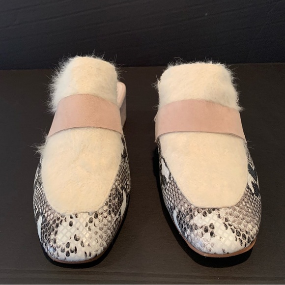 Chinese Laundry Kristin Cavallari Fearless Snakeskin faux Fur mules - Picture 2 of 12